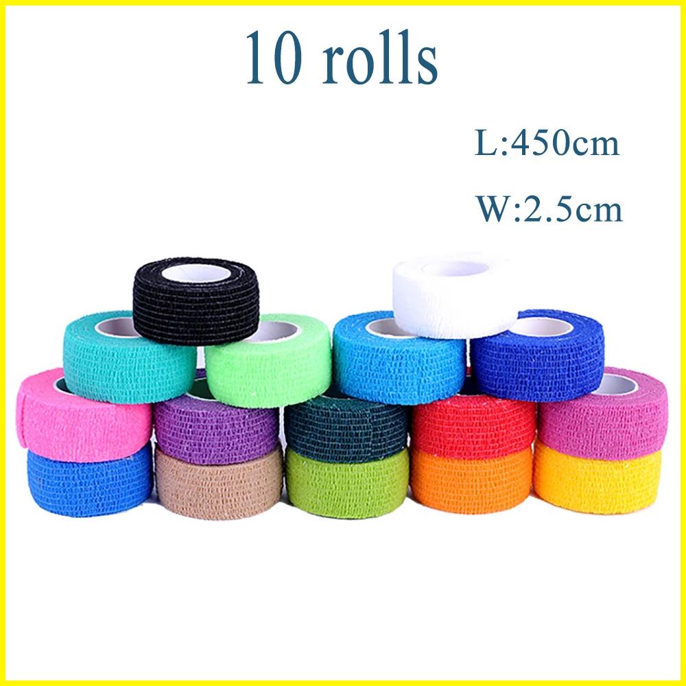 10 rolos profissional cão de estimação gato auto adesivo elástico ferida curativo 4.5m comprimento gaze não tecido casa clínica suprimentos - Image 1