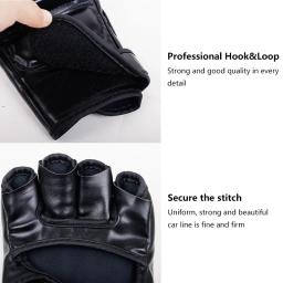 Luvas de treinamento de boxe profissional, almofada de couro de meio dedo para adultos, sanda, treinamento de boxe, saco de areia, juntas - Image 6