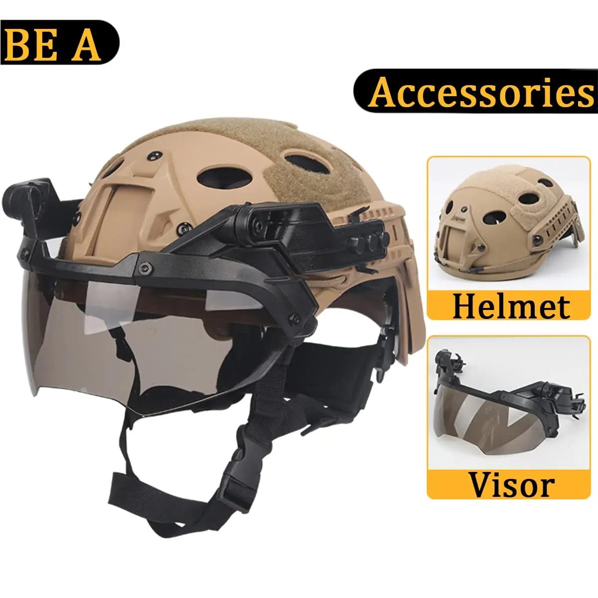 Capacete de jogo de paintball com viseira Flashlight piscando tampa de capacete de luz para Airsoft Shooting War Jogos de Jogos Adereços de filme - Image 1