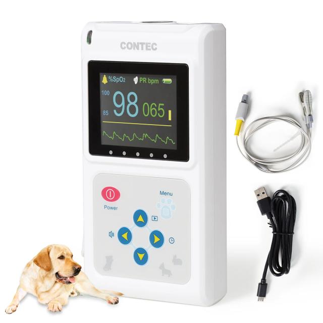 CONTEC Oxímetro de Pulso Veterinário CMS60D-VET Portátil SpO2 e Frequência Cardíaca