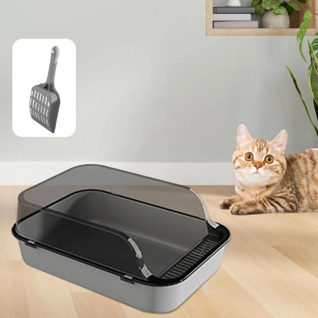Caixa de Areia Anti Salpicos para Gatos - Ideal para Gatos Grandes e Pequenos em Ambientes Internos