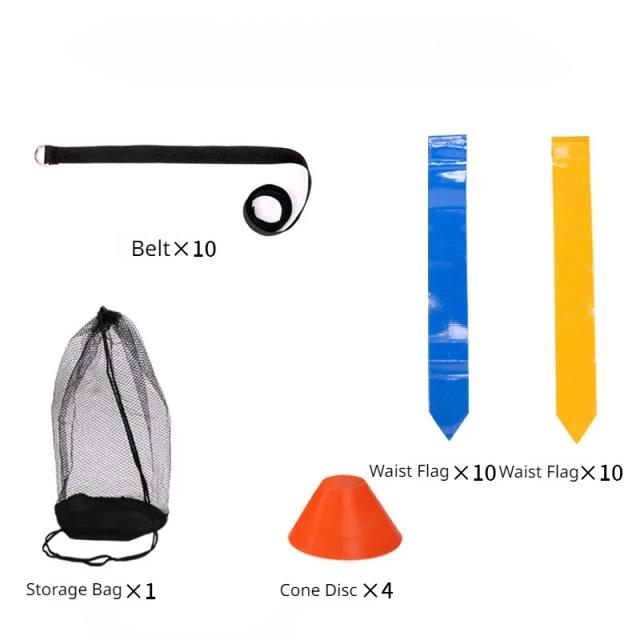 Cinto de Fivela Ajustável para Treinamento de Futebol Americano e Rugby com Bandeira, Conjunto de Cinta e Cones de Treinamento
