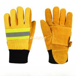 Luvas De Couro Resistentes Ao Desgaste Espessadas, Proteção Contra Incêndio, Isolamento De Fogo De Artifício, Resgate De Emergência, Luvas De Proteção De Bombeiro - Image 5