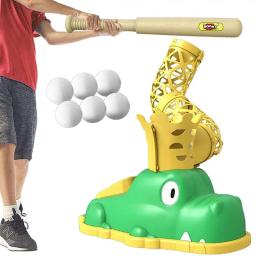 Lançador de beisebol e brinquedo para crianças, treinamento de beisebol ao ar livre, 1 máquina pop up pitching 6 bolas de beisebol - Image 1