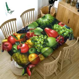 3d toalha de mesa vermelho cereja fruta impresso toalha de mesa dustproof decoração acessórios antifouling retangular toalha de mesa - Image 4