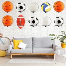 Wall-montado metal esportes bola display rack, basquetebol, futebol, voleibol, armazenamento de parede, decoração do quarto, preto - Image 4