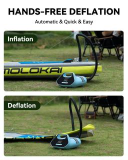 Bomba inflável recarregável Sup, Inflação de ar, Bicos de ar para caiaque, Placa de surf, Stand Up Paddle, 7500mAh, 20Psi - Image 3