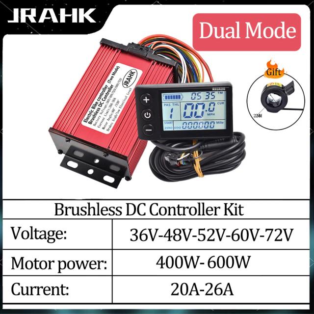 Controlador de Bicicleta Elétrica JRAHK para Scooter e Motores - 60V 1000W, 72V 600W, 36V 500W, 48V 26A