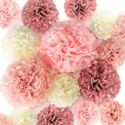 10/15/20/25/30cm Handmade Papel Tissue Pompoms Casamento Decorativa Papel Flores Bola Baby Shower Festa de Aniversário Decoração - Image 4