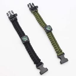 Pulseira de sobrevivência, pulseira, apito, bússola de emergência, ferramentas ao ar livre para camping e caminhadas - Image 3
