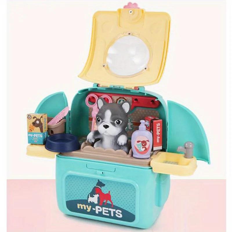 Pet Care Play Set para crianças, Kit médico, Pretend Play Vet, Brinquedos para cães, Puppy Dog Carrier, Mochila para cães - Image 1