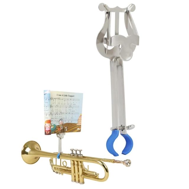Braçadeira para Trompete e Lira - Suporte Musical em Metal para Folhas de Partitura