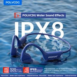 Polvcdg x7 fone de ouvido de condução óssea ipx8 aberto bluetooth 5.3 natação com microfone à prova dwaterproof água 32gb memória mp3 2024 novo - Image 1