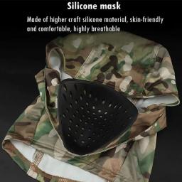 Windproof Outdoor Tactical Mask, Silicone Head Hood, Half Face, Windproof Chapelaria, Airsoft Hunting, CS Game, Sunscreen Cap - Image 3