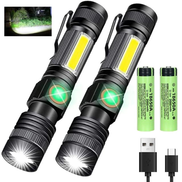 Lanterna LED Recarregável Ultra Brilhante de 2000LM para Acampamento, Emergências e Uso Tático
