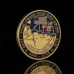 Moeda de Desafio Banhada a Ouro e Prata, 75 ° Aniversário da Segunda Guerra Mundial, França Dia D Normandia, 1999 4.6.6 - Image 5