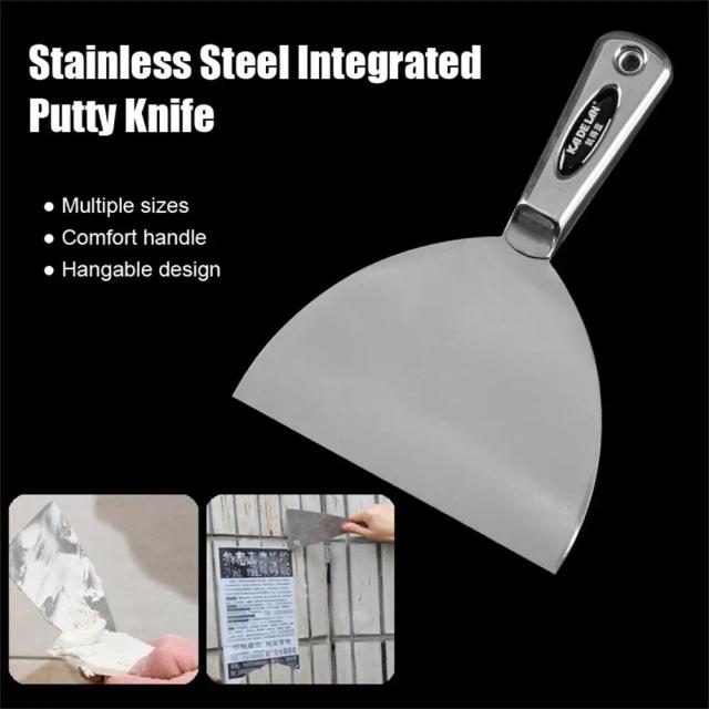 Espátula Raspador de Putty em Aço Inoxidável - Ferramenta Multifuncional para Pintores e Gessistas