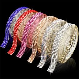 1 quintal auto adesivo de cristal strass fita brilhante adesivo arte artesanato diy fita artesanal sapatos sacos telefone do carro presente decoração da sua casa - Image 1