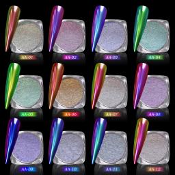 Colorido camaleão glitter cromo espelho em pó efeito metálico y2k espelho mágico decoração esfregando pigmento floco manicure accessorie - Image 1