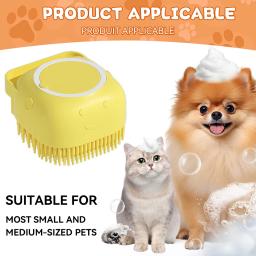 Escova de banho para cães com cerdas de borracha Pet Massage Shampoo Dispenser Escova de silicone macia Ferramenta de higiene para cães e gatos Chuveiro - Image 5