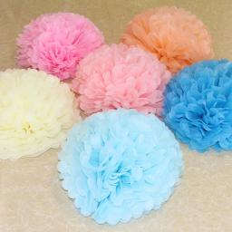 Papel Tissue Pom Poms Flower Ball, Papel Craft para Baby Shower, Aniversário, Casamento, Decorações de Casa, DIY, 10 ", 25 cm - Image 2