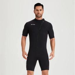 Fato de mergulho para homens e mulheres, traje de neoprene, maiô quente, roupa de mergulho grátis manga curta, mergulho com surfe 3mm - Image 2