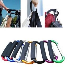 Grande Carabiner Stroller Ganchos Organizador, Alumínio D Anel Primavera Snap Keychain Clip, Carry Handle para pendurar bolsas, Sacos de compras - Image 3