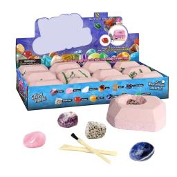Gemstone Dig Kit para Crianças, Brinquedos de Mineração de Cristal, Kit Ciência DIY, Pedra Gema e Coleção Mineral, Pedras Preciosas, Presente - Image 1