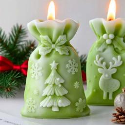 Saco de presente de natal vela molde de silicone diy alívio elk árvore enfeites de natal artesanal aroma cera artesanato resina molde férias casa deco - Image 2