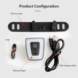 Luz traseira recarregável para bicicletas, Luzes traseiras LED Saddle, Luz do capacete de ciclismo, Lanterna USB, Acessórios de segurança - Image 5