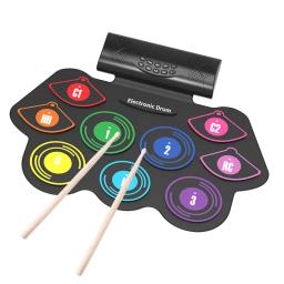 2023 instrumento de percussão cor mão rolo tambor baterista eletrônico com bateria lítio MIDI recarregável falante dupla - Image 2