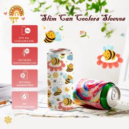 Isolados Slim Neoprene Cooler para Tall Skinny ou Standard Latas, Soda Beer Sleeve, 1 Pacote, 12oz - Image 4