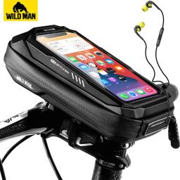 Wild Man-Hard Shell Saco De Bicicleta, impermeável, Touch Screen, caixa do telefone móvel, saco do tubo superior, acessórios de bicicleta - Image 1