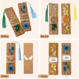 30Pcs DIY Branco Marcador Cobre Kraft Papel Marcador Mangas Em Branco Display Cards Resina Marcador Titular para Party Favor Gift - Image 3