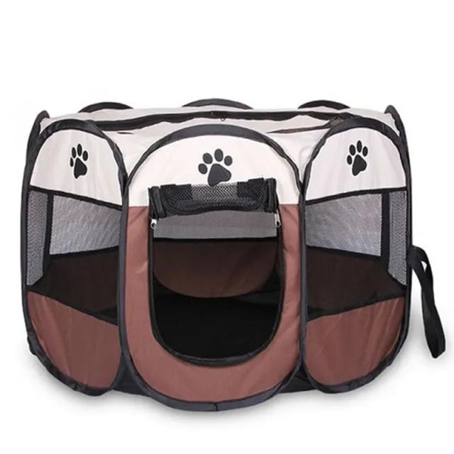 Abrigo Portátil Dobrável para Pets: Cerca Octogonal Ideal para Cachorros e Gatos, Fácil de Usar e Perfeito para Atividades ao Ar Livre