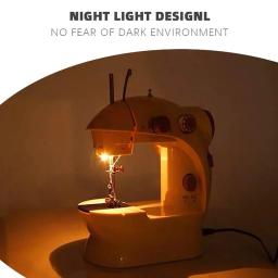 Mini máquina de costura doméstica multifuncional, portátil, elétrica, para iniciantes, faça você mesmo, artesanato, acessórios de costura de tecido - Image 3