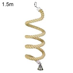 Pássaro do animal de estimação papagaio sino suporte poleiro corda de algodão mascar barra gaiola pendurado balanço brinquedo - Image 5