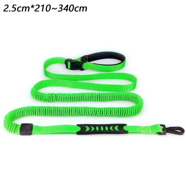 Trela Retrátil para Grandes Animais de Estimação com Punho Duplo e Refletor Bungee para Caminhadas Confortáveis