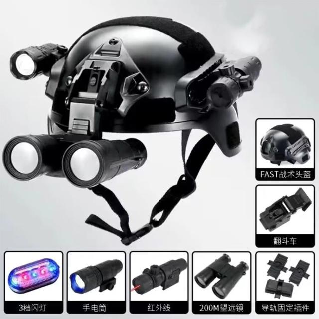 Conjunto Completo de Paintball para Crianças com Capacete Tático, Telescópio, Lanterna Estroboscópica e Trajes Cosplay