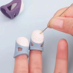Dedales de costura de silicone pontas de dedo antiderrapante capa de dedo oco protetor manga diy mão ponto cruz ferramentas de costura - Image 4