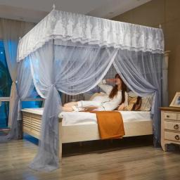 Mosquiteiro bordado com suporte de aço inoxidável, Princess Canopy, tenda do palácio para cama, cama dupla - Image 1