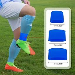 1 par caneleiras futebol, tiras silicone, suporte prático para caneleiras, faixas para futebol, corrida, ciclismo, - Image 2