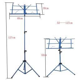 Foldable Music Sheet Tripod Stand, Suporte de aço inoxidável Desktop Music, Suporte ajustável com saco, Acessórios para instrumentos musicais - Image 5