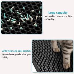 Impermeável Double Layer Pet Litter Mat, Cat Litter Box, Pet WC, Antiderrapante, Areia, Lavável, Limpo, 90x60cm - Image 2