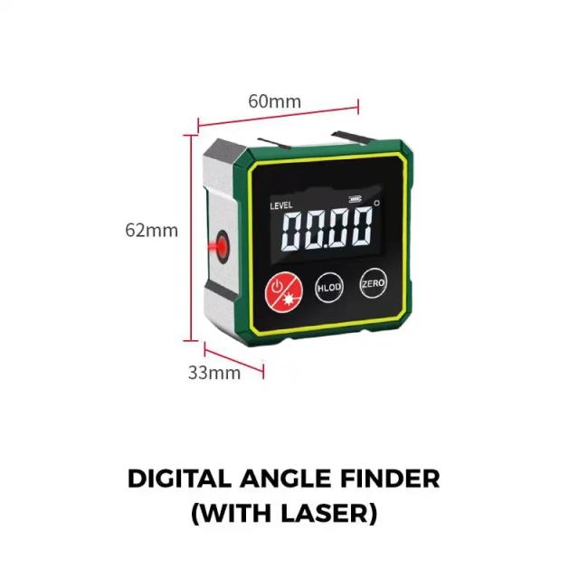 Mini Transferidor Eletrônico LCD Digital Magnético com Régua de Calibre Laser