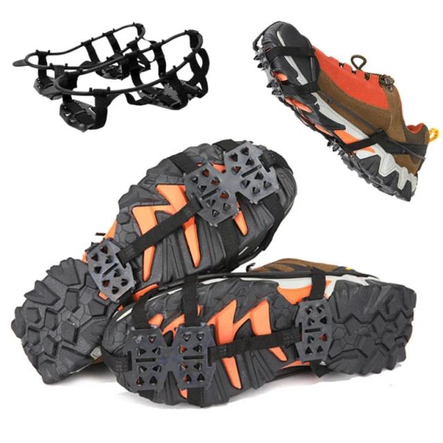 Grips Antiderrapantes para Caminhadas e Escalada com 24 Dentes - Tamanhos M e L, 1 Par