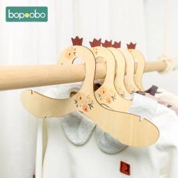 Bebê de madeira animal roupas cabide 5 pçs diy criativo cabides para roupas banho toalha casaco durável casa decoração do quarto das crianças - Image 1