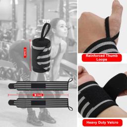 Pulseira para treinamento de ginástica, força extra, treino, levantamento de peso, cinta, atadura, fitness, 1 par - Image 6