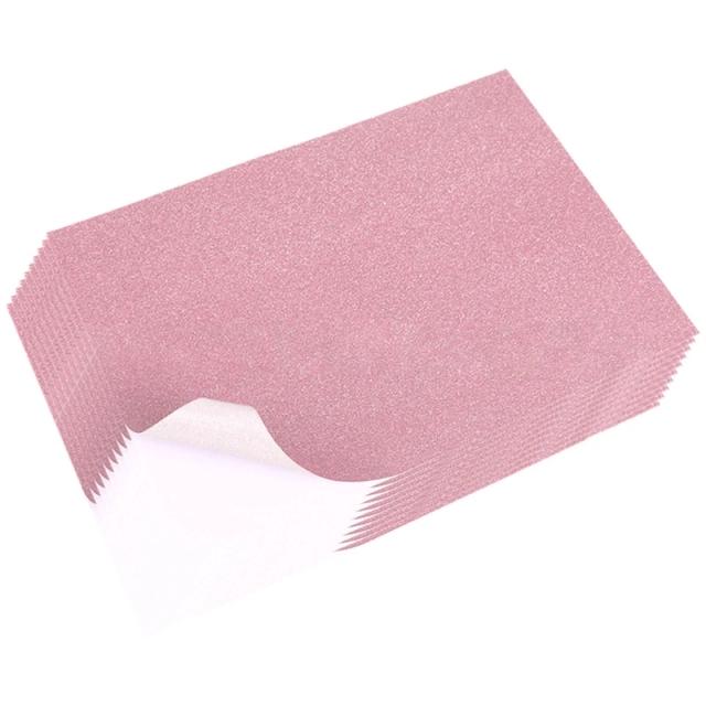 Papéis Adesivos de Glitter 67JE - 10 Folhas para DIY e Projetos de Artesanato Feitos à Mão