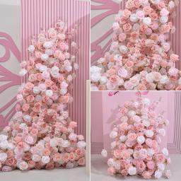 Linha de flores artificiais para evento e festa, Decoração do arco do fundo, Decoração do fundo do casamento, Arranjo floral - Image 4